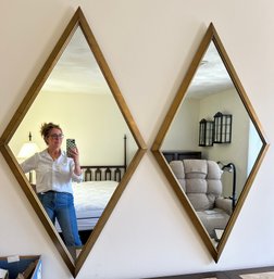 Vintage Pair Of Cool Diamond Shaped Mirrors - B