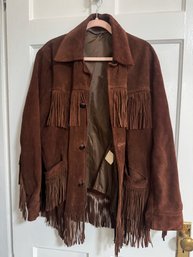 Vintage Leather Fringe Jacket Mens Size 38 Nice Condition! Super Cool