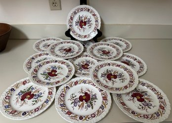 14 Wedgwood Cornflower 8 Inch Plates - K3