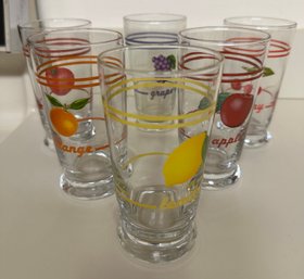 6 Vintage Libbey Fruit Glasses - K4