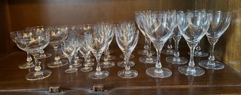 Large Matching Set Of 1950s Fostoria Chapel Bells Barware - 68