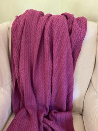 Alpaca Made In Peru Very Soft Raspberry Throw Blanket - K40