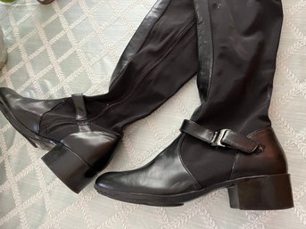 ATN Aigner Black  Knee High Boots With Zipper Size 8.5 M - K41
