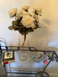 Vase With Flowers, Coasters And Decorative Shoe - 86