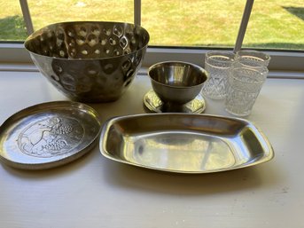 Miscellaneous Hostess Lot Includes A Hammered Bowl - K49