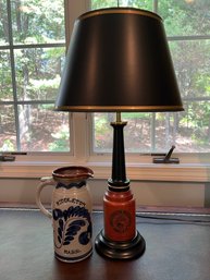 Middleton MA Wooden Table Lamp And Middleton MA Pottery Stein Pitcher - D 7