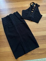 Bebe Black Bandage XS Skirt W/matching Bebe X Haven Top