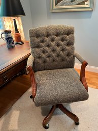 Tufted Desk Chair, Adjustable With Castors - D9