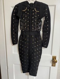 Bebe Black Bandage Studded Dress Size Small Mint Condition