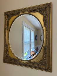 Vintage 1980s Ornate Gold Floral Wood Mirror - Ad3