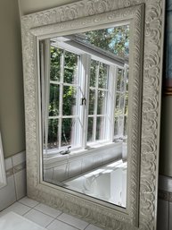 Large Cream Scrolled And Beveled  Mirror -13