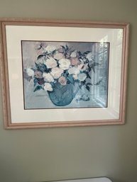Potted Flower Print With Wooden Frame -d17