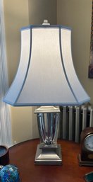 Waterford Crystal Lamp With Elegant Details On Heavy Metal Base - F2