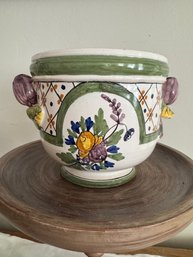 Vintage Ceramic Vase. Tiny Nick On Leaf. Made In France