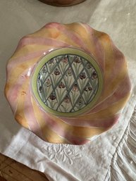 MacKenzie-Childs Bearded Iris Fluted Small Bowl