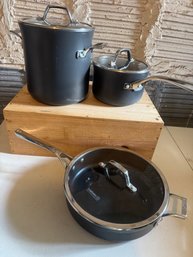 Williams Sonoma Calphalon Pans 4qt . 8qt . 3 1/2qt