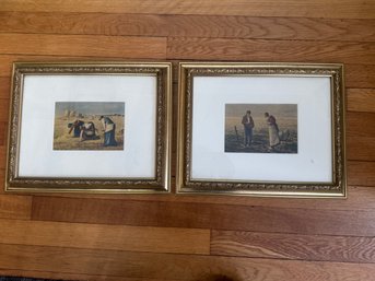 Jean-Francois Millet 'The Gleaners' & 'The Angelus' Framed Prints