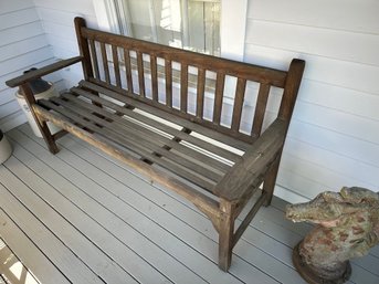 Smith & Hawken Long Welcoming Wooden Bench - P5