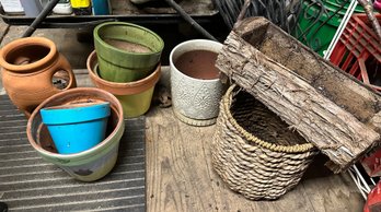 Planters And Pots Of Various Sizes And Shapes - B6