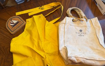 Yellow Waders Size M38-40 Plus Additional Nautical Items - D17