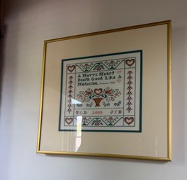 Sweet Hand Made Framed Needle Point Proverb - LVF