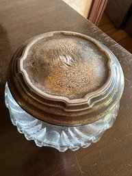 Glass Vanity Jar With Sterling Silver Lid - Hup7