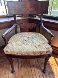 Stunning Flame Mahogany Empire Style Chair -front Sit 1A