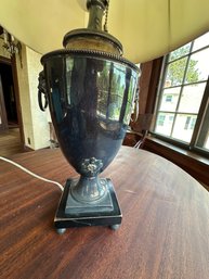Antique Silver Plated Urn Lamp - Front Sit/bed2