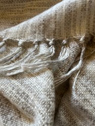 Beautiful Ivory And Taupe Mohair Throw -LR25