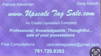 Proudly Presented By Upscale Tag Sales!