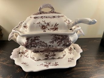 Masons Ironstone Walteau Soup Terrine  - Lv12