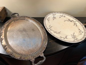 Large Gotham Silver On Copper Tray And Browntones EBD Jerusalem Platter - Lv15