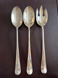 3 Leonard Italy Silverplate Carving Utensils  - LV2