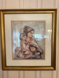 Framed Julia And Children By EDNA HIBEL Exclusive Ed. Of 2000 Prints - DR9