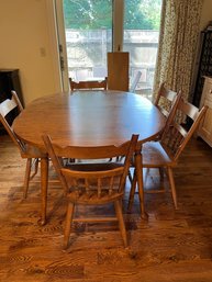 Oval Table By Conant Ball Furniture Makers Three Extensions And 5 Chairs - Lr31
