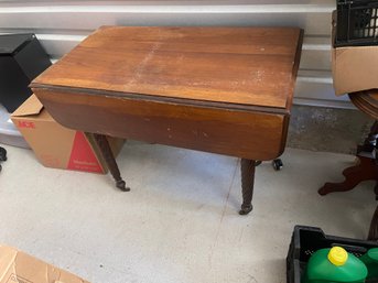 Antique Turned Leg Drop Leaf Table