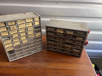 2 Bins Of Nails, Screws, Magnets Etc