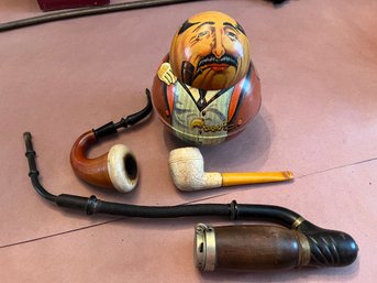 4 Piece Pipe Collector Lot Of Antique And Vintage Items - 113