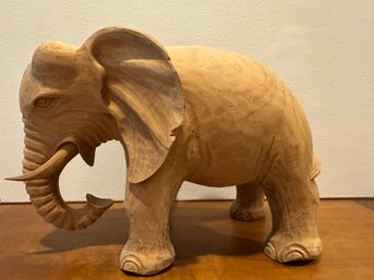 Large Wooden Carved Elephant - 10