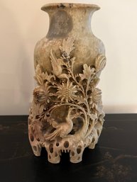 Detailed Chinese? Carved Soap Stone Vase - Lv49