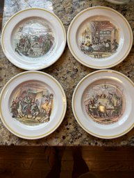 4 Wood And Sons Plates Made In England - K8