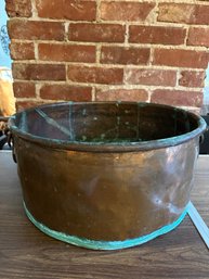 Very Large Antique Copper Pot With Handles, Aged To Perfection - 70