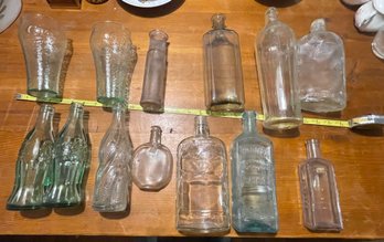 Old Bottles Coke Bottles And Glasses