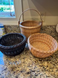 Three Woven Baskets - One Nantucket Style - Lr89