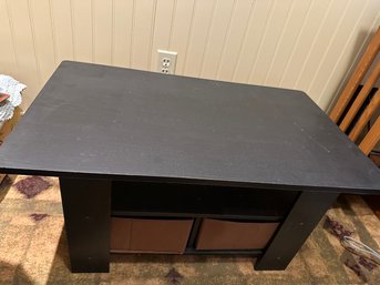 Cute Black Coffee Table With 2 Cloth Pullout Drawers - O27