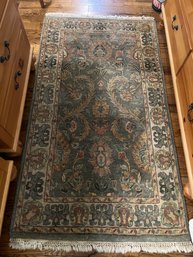 Green Gold And Tan Oriental Area Rug - Bd5