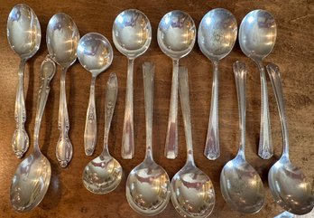 Pretty Soup Spoon Collection Of Various Patterns - S9