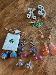 Earrings, Pin And Tie Clip - J5