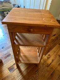 Solid Wood Accent Table With 1 Drawer And 2 Shelves - FF1