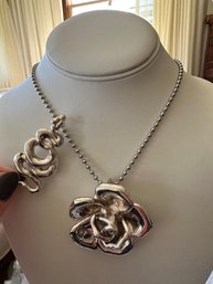 2 Statement Pendants Stamped Israel With Long Chain - J53